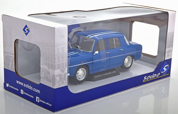 Renault 8 Gordini 1100 1967 Blauw / Wit 1-18 Solido