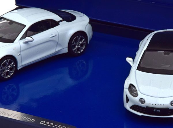 Renault Alpine Set 2 Car Alpine 110 Pure en A110S 2019 Wit Metallic 1-43 Norev Giftbox Limited 500 Pieces