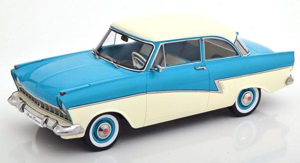 Ford Taunus 17M P2 1957 Blauw / Wit 1-18 KK Scale Limited 1000 Pieces