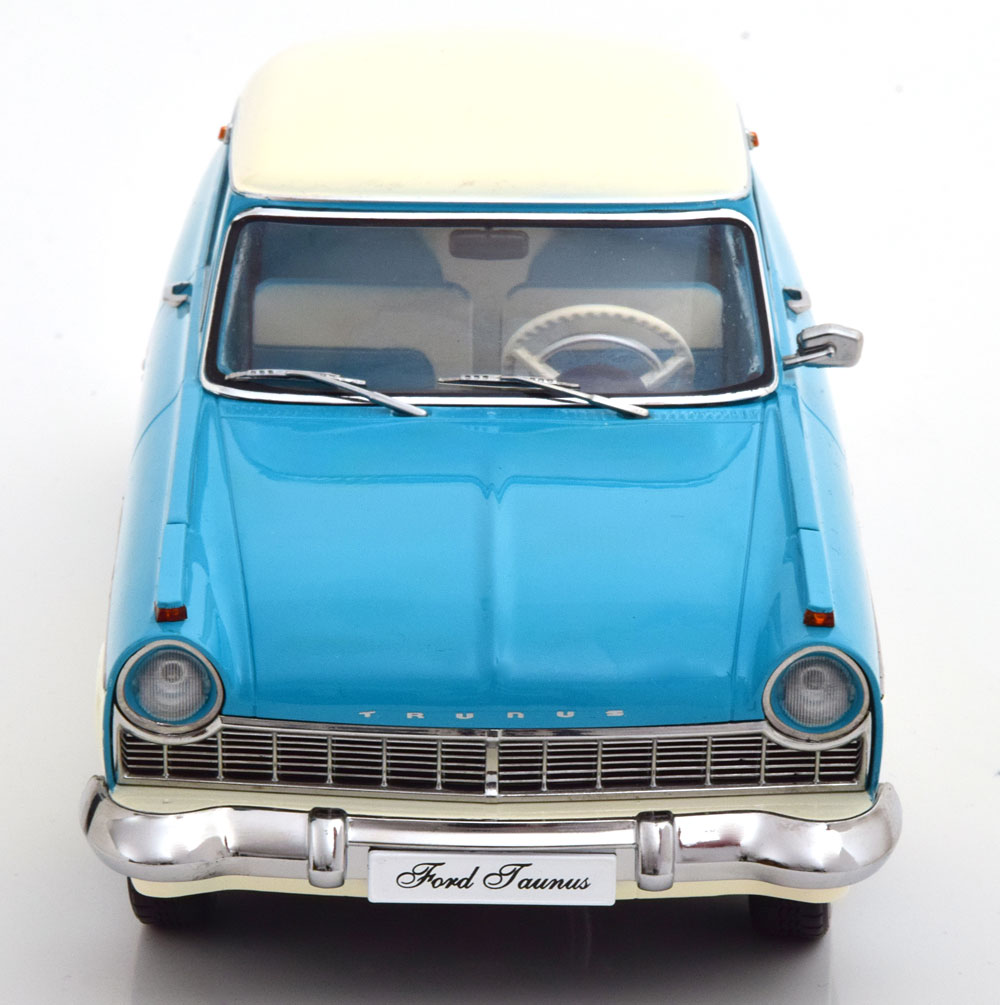 Ford Taunus 17M P2 1957 Blauw / Wit 1-18 KK Scale Limited 1000 