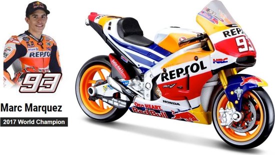 Honda RC213V Moto GP 2017 World Champion M. Marquez 1-10 Maisto