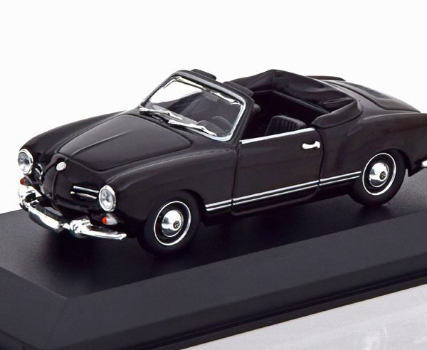 Volkswagen Karmann Ghia Cabrio 1955 Zwart 1-43 Maxichamps