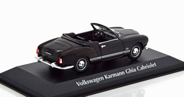 Volkswagen Karmann Ghia Cabrio 1955 Zwart 1-43 Maxichamps