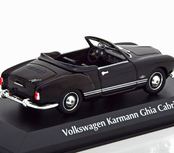 Volkswagen Karmann Ghia Cabrio 1955 Zwart 1-43 Maxichamps