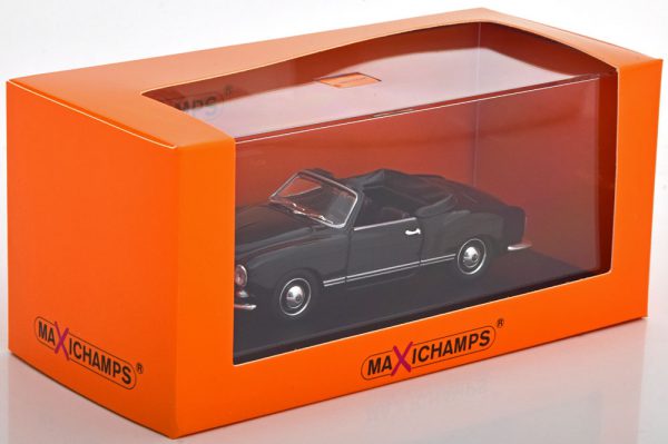 Volkswagen Karmann Ghia Cabrio 1955 Zwart 1-43 Maxichamps