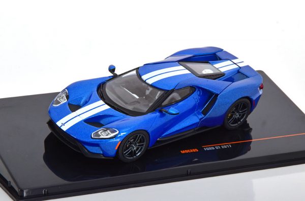 Ford GT 2017 Blauw Metallic / Wit 1-43 Ixo Models