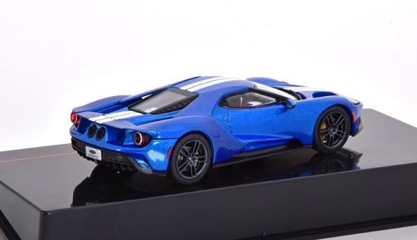 Ford GT 2017 Blauw Metallic / Wit 1-43 Ixo Models