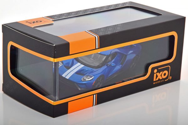 Ford GT 2017 Blauw Metallic / Wit 1-43 Ixo Models