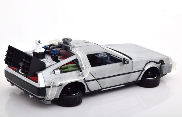 De Lorean Time Machine "Back to The Future 2" Met Led Verlichting Matzilver 1-24 Jada Toys