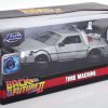 De Lorean Time Machine "Back to The Future 2" Met Led Verlichting Matzilver 1-24 Jada Toys