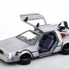 De Lorean Time Machine "Back to The Future 2" Met Led Verlichting Matzilver 1-24 Jada Toys