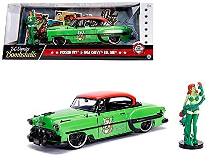 Chevy Bel Air 1953 "DC Bombshells" Poison Ivy Groen / Rood 1:24 Jada Toys