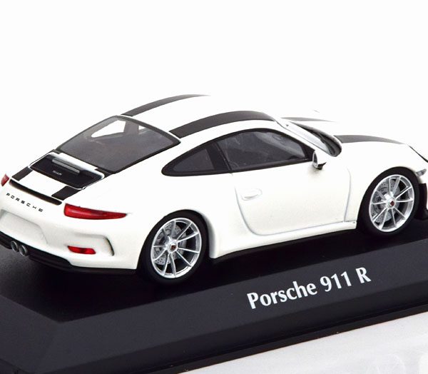 Porsche 911 (991) R Coupe 2016 Wit / Zwart 1-43 Maxichamps