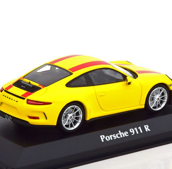 Porsche 911 (991) R Coupe 2016 Geel / Rood 1-43 Maxichamps