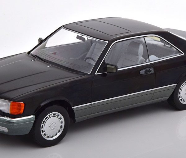 Mercedes-Benz 560 SEC ( C126 ) 1985 Zwart 1-18 KK Scale Limited 1000 Pieces