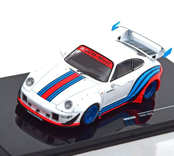 Porsche 911 (993) RWB "Rauh-Welt Martini" 1-43 Wit Ixo Models