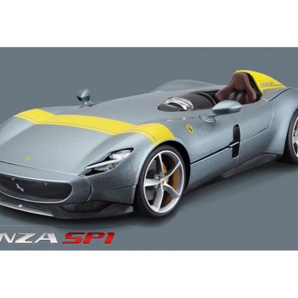 Ferrari Monza SP1 2019 Grijs Metallic / Geel 1:18 Bburago Race en Play Series