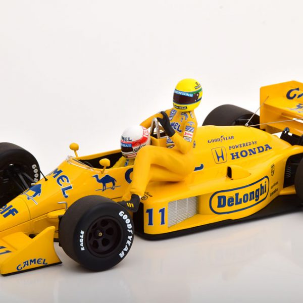Lotus Honda 99T Italian GP 1987 ( Aryton Senna riding on Satoru Nakajima's Car ) Geel 1-18 Minichamps Limited 1000 Pieces
