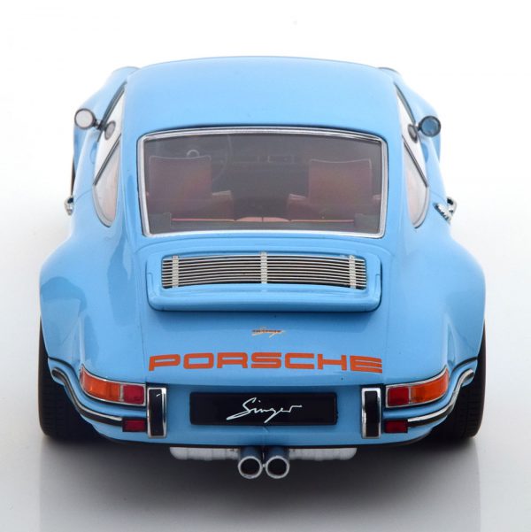 Porsche 911 Coupe "Singer" Lichtblauw / Oranje 1-18 KK Scale Limited 1000 Pieces