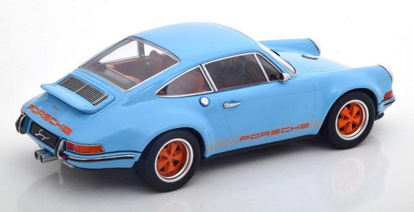 Porsche 911 Coupe "Singer" Lichtblauw / Oranje 1-18 KK Scale Limited 1000 Pieces