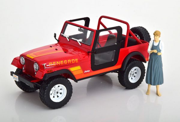 Jeep CJ-7 Renegade "The Terminator met Sarah Connor Figuur" Rood 1-18 Greenlight Collectibles