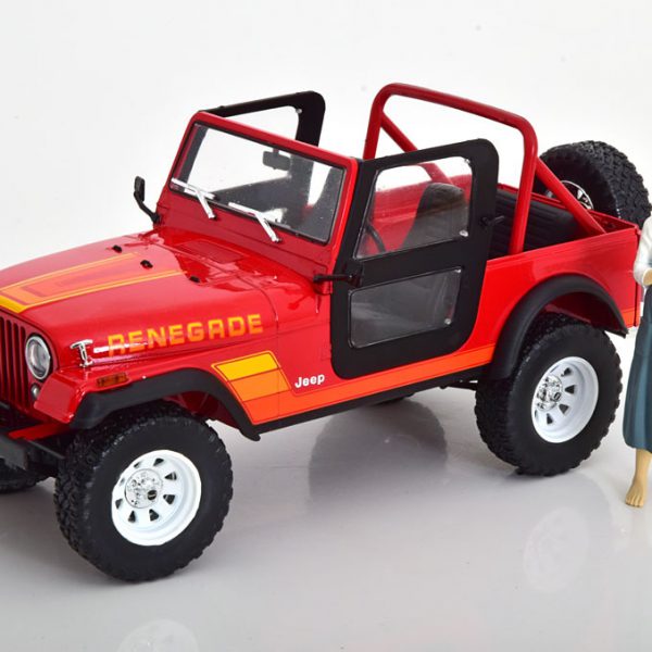 Jeep CJ-7 Renegade "The Terminator met Sarah Connor Figuur" Rood 1-18 Greenlight Collectibles