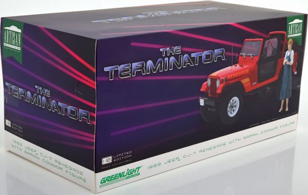 Jeep CJ-7 Renegade "The Terminator met Sarah Connor Figuur" Rood 1-18 Greenlight Collectibles