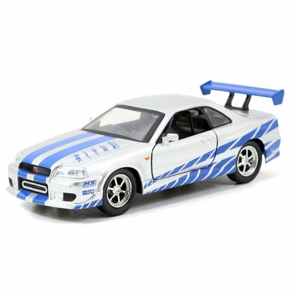 Nissan Skyline GT-R R34 Brian's "Fast and The Furious" Zilver / Blauw 1-32 Jada Toys