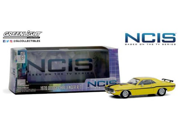 Dodge Challenger R/T 1970 Yellow with Black Stripes "NCIS" (2003) TV Series 1/43 Greenlight Collecitbles
