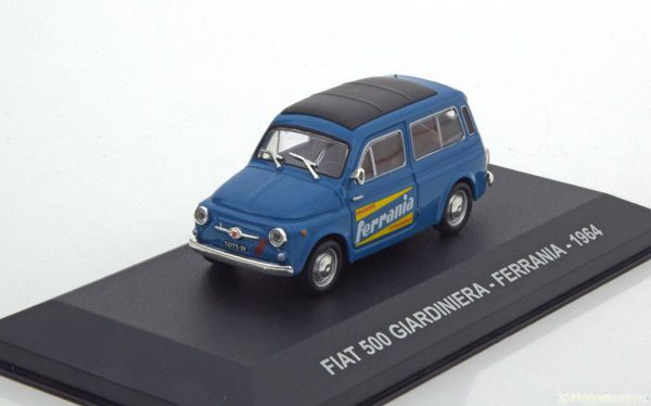 Fiat 500 Giardiniera "Ferrania" 1964 Blauw 1-43 Altaya