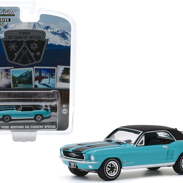 Ford Mustang Ski Country Special 1967 Blauw 1-64 Greenlight Exclusive