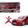 Nissan GT-R (R35) 2009 "Met figuur Red Ranger Power Rangers" Rood Metallic 1:24 Jada Toys