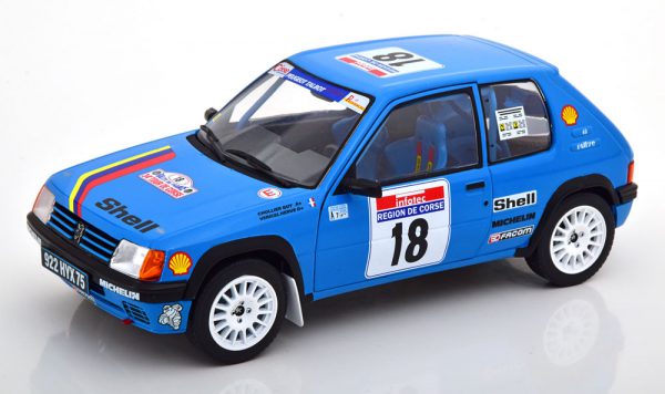 Peugeot 205 No.18, Tour de Corse 1990 Chollier/Vericel 1-18 Solido