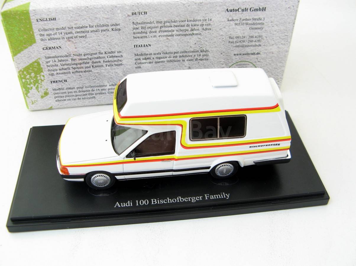 Audi 100 Bischofberger Family (Germany, 1985) Wit 1-43 Autocult Limited 333  Pieces - Schuiten Autominiaturen