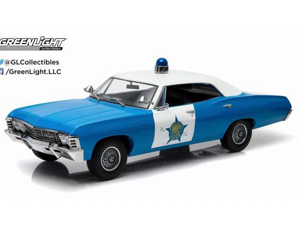 Chevrolet Biscayne 1967 "Chicago Illinois Police" *Artisan Collection*, Blue/White 1-18 Greenlight Collectibles