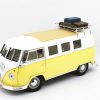 Volkswagen T1 Microbus Camping 1962 Geel / Wit 1:18 Lucky Diecast