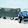 Volkswagen T1 Kleinschnittger met aanhangwagen 1-43 Blauw Schuco Limited 750 pcs.