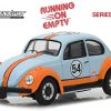 Volkswagen Beetle #54 "Gulf Oil" Light Blue and Orange "Running on Empty Series 1" 1-43 Greenlight Collectibles