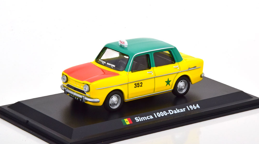 Blaast op omzeilen Luipaard Simca 1000 Taxi "Dakar 1964" Geel / Groen / Rood 1-43 Altaya - Schuiten  Autominiaturen