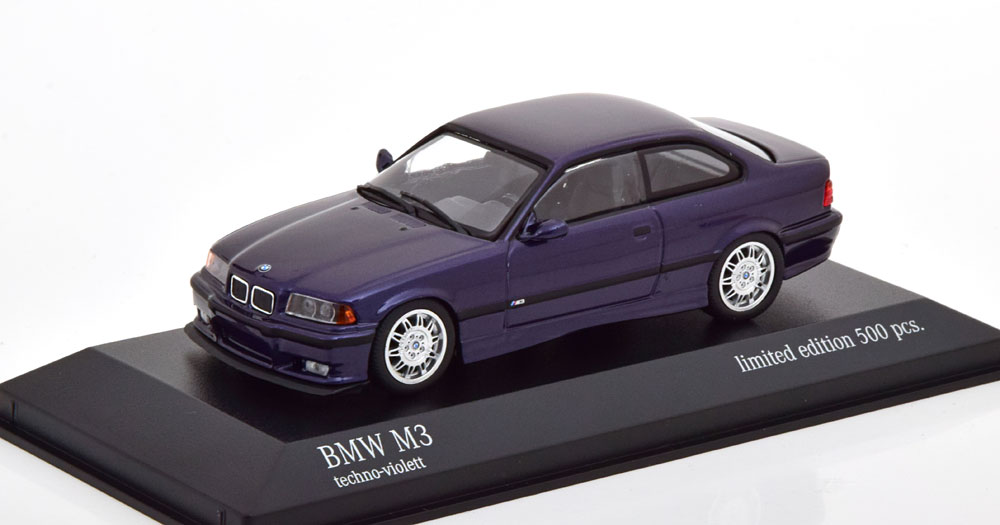 MINICHAMPS  M3 Coupé 1/43 パープル BMW M3 ( E36 ) 1992 Purple Mettalic 1-43 Minichamps Limited 500