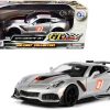2019 Chevrolet Corvette ZR1 #2 Silver with Black and Orange Stripes "GT Racing" Series 1/24 Diecast Model Car by Motormax