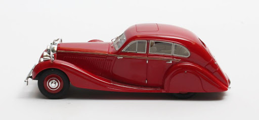 Bentley 4,5 Litre Gurney-Nutting Airflow Saloon #B118HK 1936 Rood 1-43 Matrix Scale Models Limited 408 pcs.