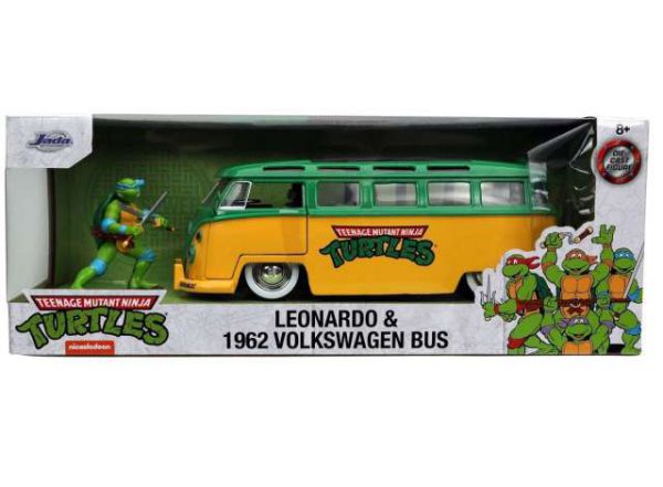 Volkswagen Bus T1 (Leonardo & TV Series Teenage Mutant Ninja Turtles Met figuur ) Groen / Geel 1-24 Jada Toys