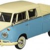 Volkswagen T1 Type 2 Double Cab Pick Up Blauw / Creme 1-24 Motormax