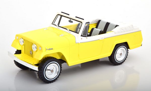 Jeep Jeepster Commando Convertible 1970 Geel / Wit 1-18 BOS Models Limited 252 Pieces