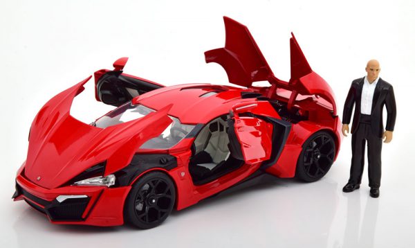 Lykan Hypersport "Fast & Furious" Dom ( Inkl. Figuur ) met Led Verlichting Rood 1-18 Jada Toys