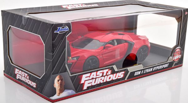 Lykan Hypersport "Fast & Furious" Dom ( Inkl. Figuur ) met Led Verlichting Rood 1-18 Jada Toys