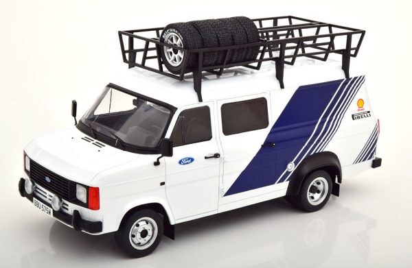 Ford Transit MKII "Ford Racing" Wit / Blauw 1-18 Ixo Models