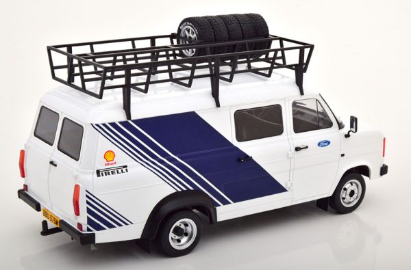 Ford Transit MKII "Ford Racing" Wit / Blauw 1-18 Ixo Models
