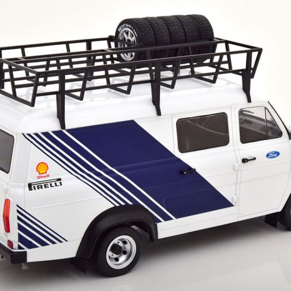 Ford Transit MKII "Ford Racing" Wit / Blauw 1-18 Ixo Models